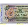 Image 2 : Canada $20 Bill 1969 *Replacement : Lawson/Bouey # *WF3509621 (See Pics for Varieties, Conditions, S