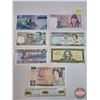 Image 1 : Foreign Bills (7) : Thai Baht; Fiji $1; Scotland 5 Pound; Ireland 5 Pound; Cuba 1 Peso; England 10 P