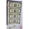 Image 2 : USA World Reserve Monetary Exchange : Portfolio Set of (4) Uncut 2003 $2 Dollar Bills Sheet #J987821