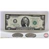 Image 2 : USA Coins / Bills : - 1976 $2 Bill : #G59681070A - 1974 One Dollar Coins (2) (SEE PICS!)  (Listing &