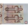 Image 6 : Canada $2 Bills 1986 (3 Consecutive + 2 Consecutive) : - Bonin/Thiessen #EGR2149646-647-648 - Bonin/