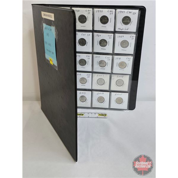 Canada Five Cent Collection (Binder Lot) (48) : Intermittent Ranging from 1937 - 2015 (SEE PICS!)  (