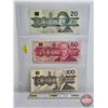 Image 1 : Canada Bills (3): - 1991 $20 : Bonin/Thiessen #ESN0103537 - 1988 $50 : Knight/Dodge #FMA9183476 - 19