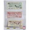 Image 5 : Canada Bills (3): - 1991 $20 : Bonin/Thiessen #ESN0103537 - 1988 $50 : Knight/Dodge #FMA9183476 - 19