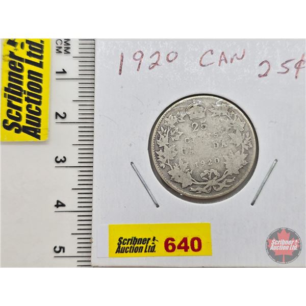 Canada Twenty Five Cent 1920 (SEE PICS!)  (Listing & Descriptions are a GUIDE ONLY and are subject t
