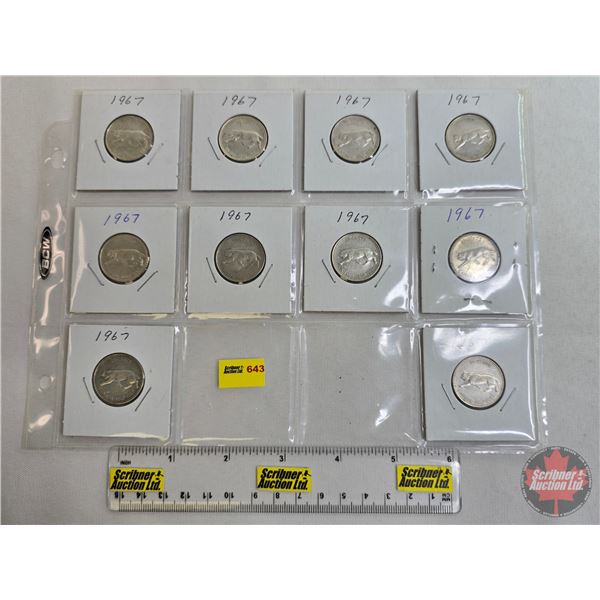 Canada Twenty Five Cent (10) : All 1967 (SEE PICS!)  (Listing & Descriptions are a GUIDE ONLY and ar
