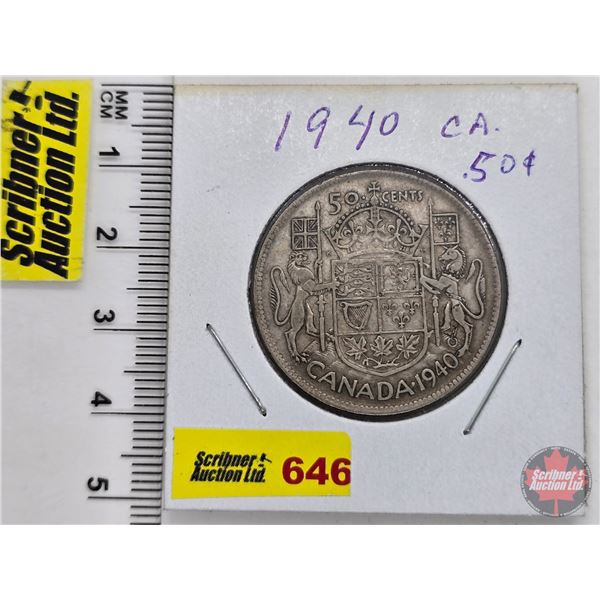 Canada Fifty Cent 1940 (SEE PICS!)  (Listing & Descriptions are a GUIDE ONLY and are subject to chan