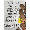 Image 5 : USA One Cent Collection (170+ Coins) : 1950's ; 1960's; 1970's ; 1980's; 1990's ; 2000's (SEE PICS!)
