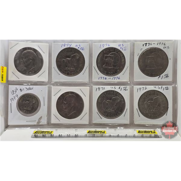 USA Dollars (8): 1971; 1974; 1976; 1976; 1979; 1976; 1971; 1972 (SEE PICS!)  (Listing & Descriptions