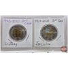 Image 3 : Canada Toonies (4): 2019 D-Day Colorized ; 2020 End of WWII Colorized ; 2020 End of WWII Non-Coloriz