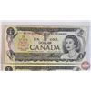 Image 2 : Canada $1 Bills 1973 (3): - Crow/Bouey #BFF9104991 - Crow/Bouey #BFD2944463 - Crow/Bouey #BFK4317387