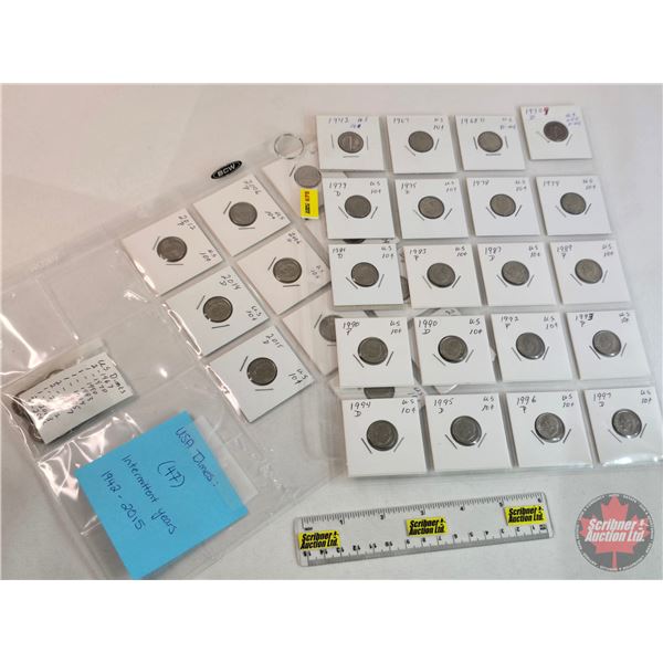 USA Dime Collection (47) : Intermittent Ranging 1942-2015 (SEE PICS!)  (Listing & Descriptions are a