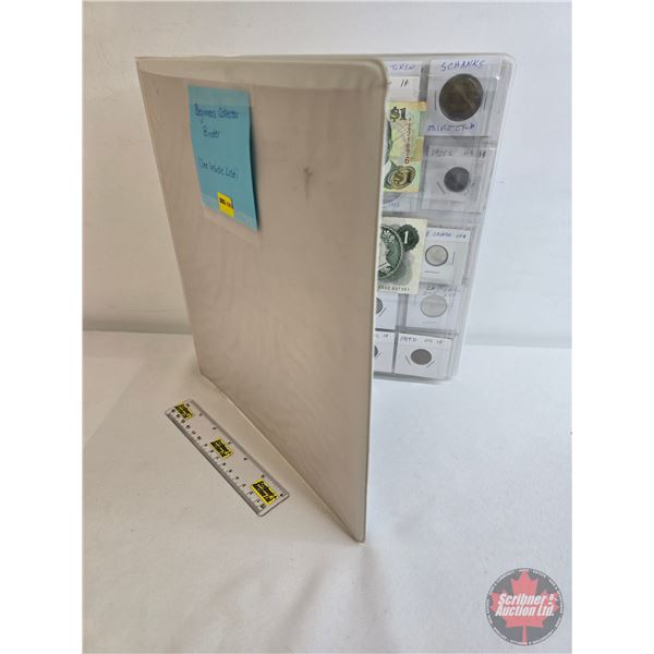 Binder Lot - Junior Collector Starter Collection : - Foreign Bills (Bahamas & England) - Canada Coin