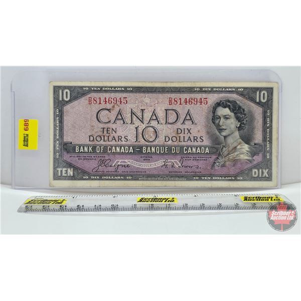 Canada $10 Bill 1954DF "Devil's Face" : Coyne/Towers #DD8146945 (See Pics for Varieties, Conditions,