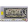 Image 1 : Canada $20 Bill 1954DF "Devil's Face" : Beattie/Towers #CE2291672 (See Pics for Varieties, Condition