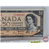 Image 2 : Canada $50 Bill 1954DF "Devil's Face" : Coyne/Towers #AH1366845 (See Pics for Varieties, Conditions,