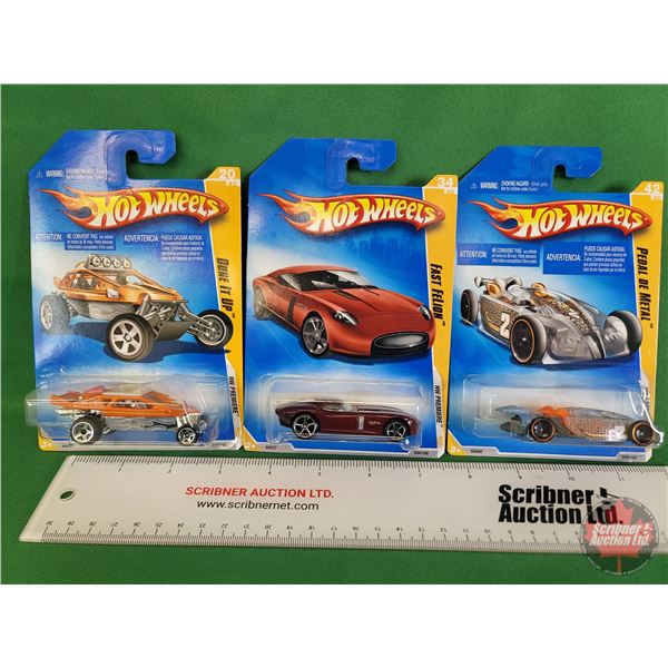 Hot Wheels (3) : HW Premiere (c.2008 Mattel) - Dune It Up - Fast Felion - Pedal De Metal  (SEE PICS!