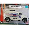 Image 7 : Matchbox (3) : (c.2000/2014 Mattel) - Runway Wrangler - Radar Jet - Police Robot Truck  (SEE PICS!)