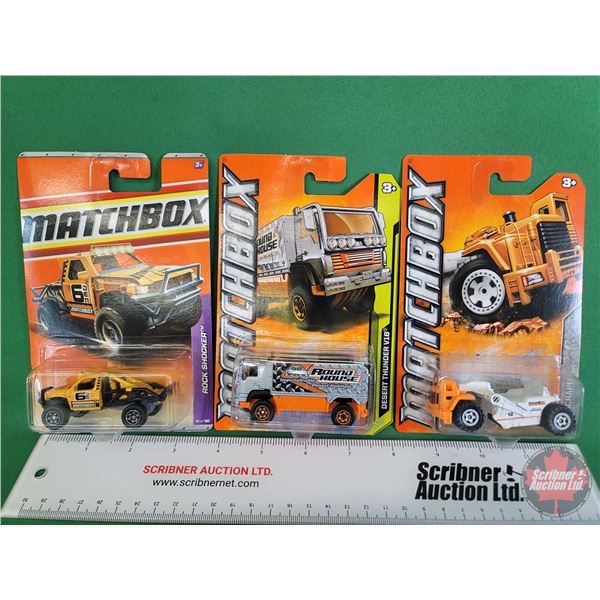 Matchbox (3) : (c.2010/2011 Mattel) - Rock Shocker - Desert Thunder V16 - Scraper  (SEE PICS!)