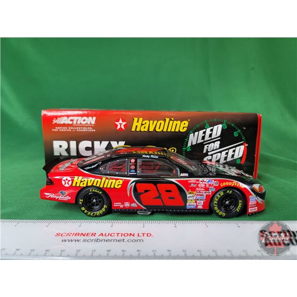 Diecast Race Car : NASCAR : Action : #28 Ricky Rudd (Scale 1:24) (Box Measures: 3-1/2"H x 10"W x 4-1