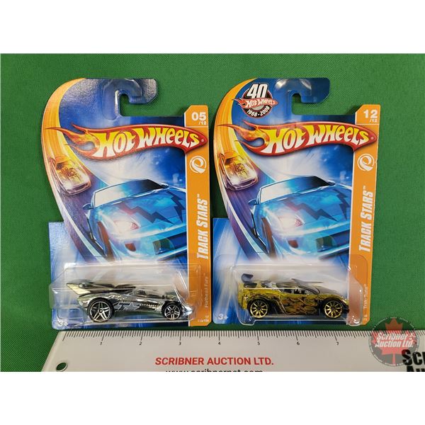 Hot Wheels (2) : Track Stars (c.2007 Mattel) - Flathead Fury - Trak-Tune  (SEE PICS!)