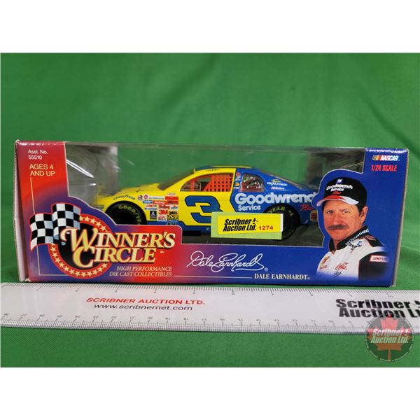Diecast Racecar : NASCAR : Winners Circle : #3 Dale Earnhardt (Sale 1:24) (Box Measures: 3-1/2"H x 1