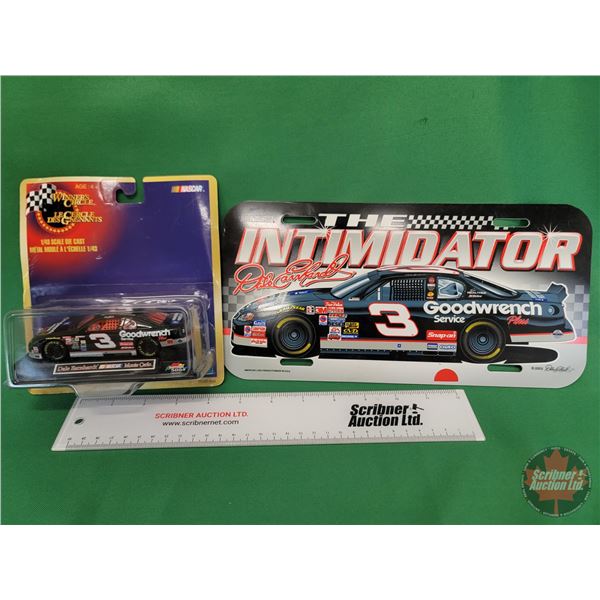 Dale Earnhardt Collector Combo (2) : - Diecast Racecar (Scale 1:43) - Licence Plate (SEE PICS!)  (Pr