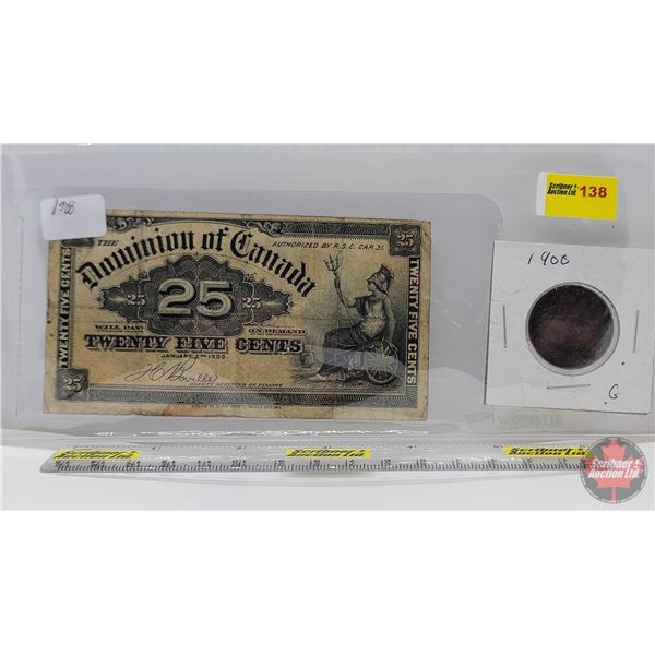 Collector Combo - Canada (2): Shinplaster 1900 ; Large Cent 1900