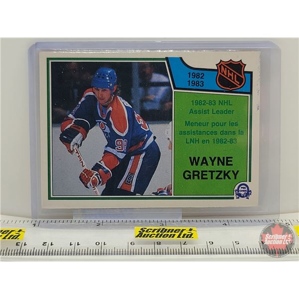 1983 O-Pee-Chee #216 Wayne Gretzky Assist Leader : Oilers (In Card Sleeve)