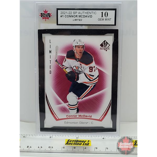 2021-22 SP Authentic #1 Connor McDavid Limited: Oilers (Certified KSA 10 GEM MINT)
