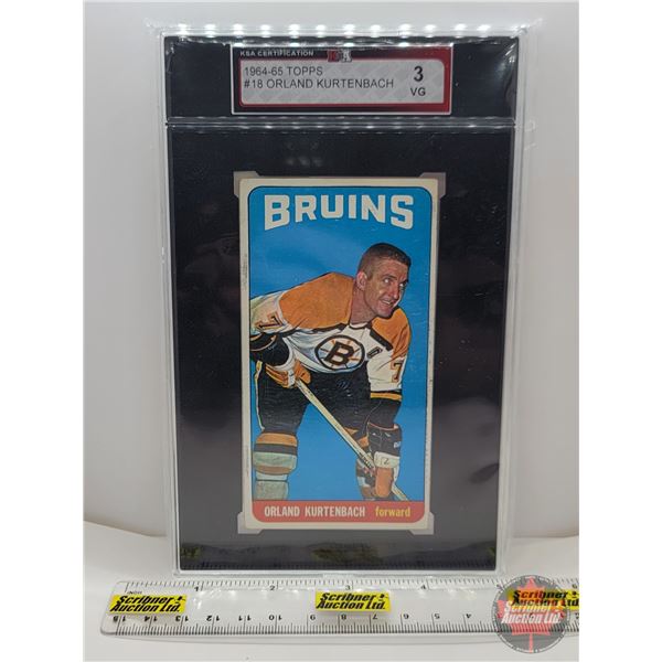 1964-65 Topps #18 Orland Kurtenbach : Bruins (Certified KSA 3 VG)