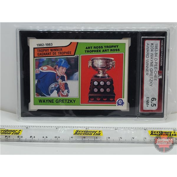 1983-84 O-Pee-Chee #204 Wayne Gretzky Award Winner : Oilers (Certified KSA 6.5 ENM+)