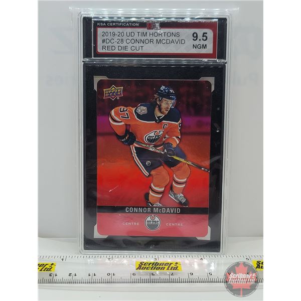 2019-20 UD Tim Hortons #DC-28 Connor McDavid Red Die Cut : Oilers (Certified KSA 9.5 NGM)