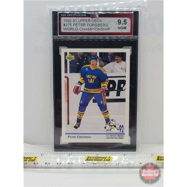 1992-93 Upper Deck #375 Peter Forsberg World Championship (Certified KSA 9.5 NGM)