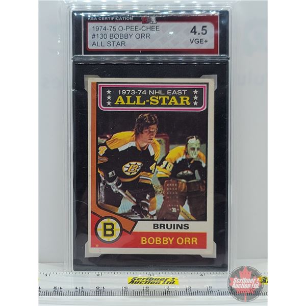 1974-75 O-Pee-Chee #130 Bobby Orr All Star : Bruins (Certified KSA 4.5 VGE+)