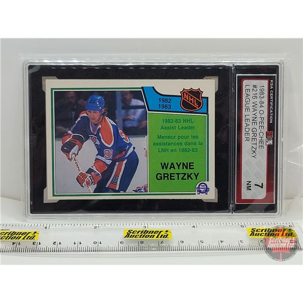 1983-84 O-Pee-Chee #216 Wayne Gretzky League Leader : Oilers (Certified KSA 7 NM)