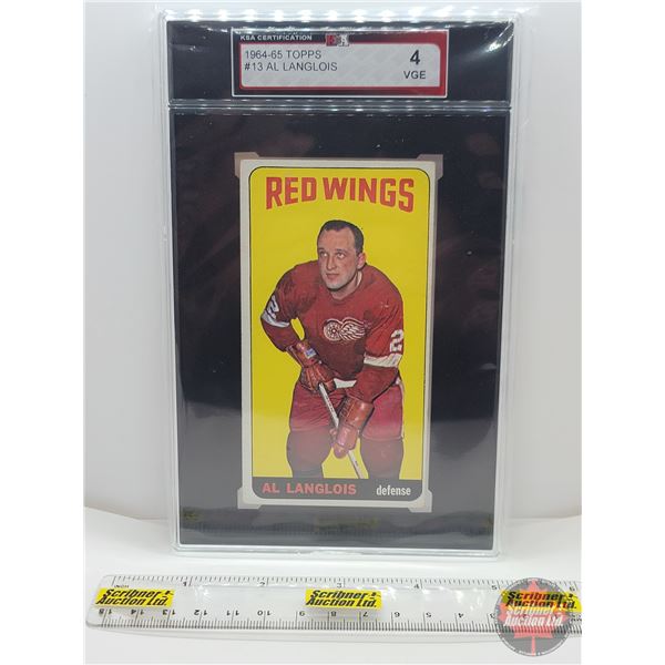 1964-64 Topps #13 AL Langlois : Red Wings (Certified KSA 4 VGE)