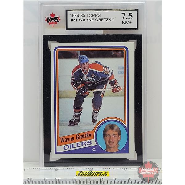 1984-85 Topps #51 Wayne Gretzky : Oilers (Certified KSA 7.5 NM+)
