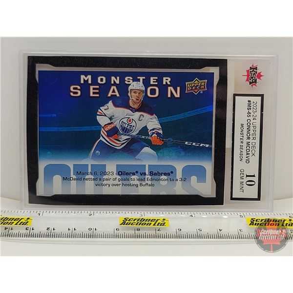 2023-24 Upper Deck #MS-65 Connor McDavid Monster Season : Oilers (Certified KSA 10 GEM MINT)