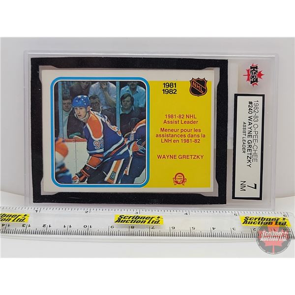 1982-83 O-Pee-Chee #240 Wayne Gretzky Assist Leader : Oilers (Certified KSA 7 NM)