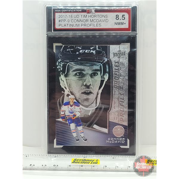 2017-18 UD Tim Hortons #PP-9 Connor McDavid Platinum Profiles : Oilers (Certified KSA 8.5 NMM+)
