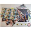 Image 1 : Sports Card Collection - Variety (4 Sheets of 9) w/ 8 x 10 Sport Photos (12) : Incl. Baseball, Footb