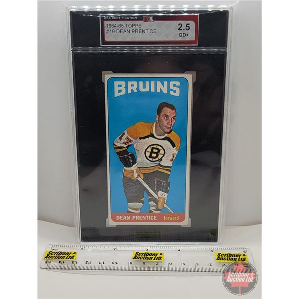 1964-65 Topps #19 Dean Prentice : Bruins (Certified KSA 2.5 GD+)