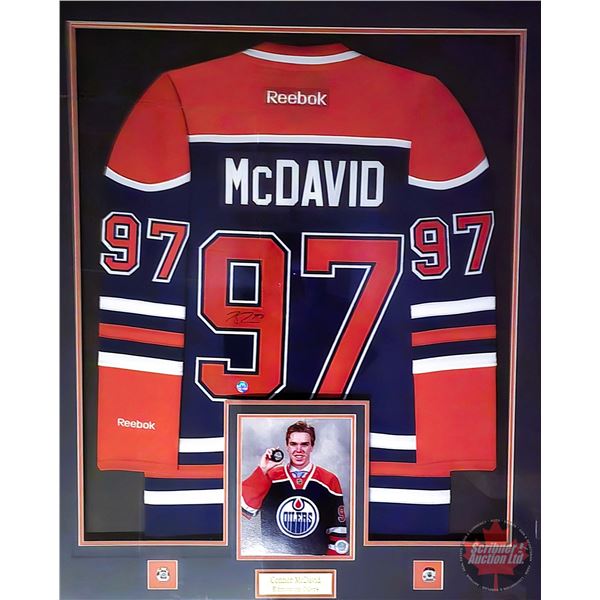 Connor McDavid Autographed Jersey / Photograph / 2 Pins / Plaque ~ Certified (COA #AJ008278) ~ Profe