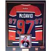 Image 1 : Connor McDavid Autographed Jersey / Photograph / 2 Pins / Plaque ~ Certified (COA #AJ008278) ~ Profe