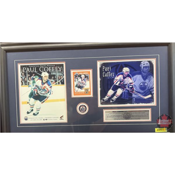 PAUL COFFEY Tribute : "Paul Coffey Night Program; Jersey Retirement Card ; Edmonton Oilers Hockey Cl