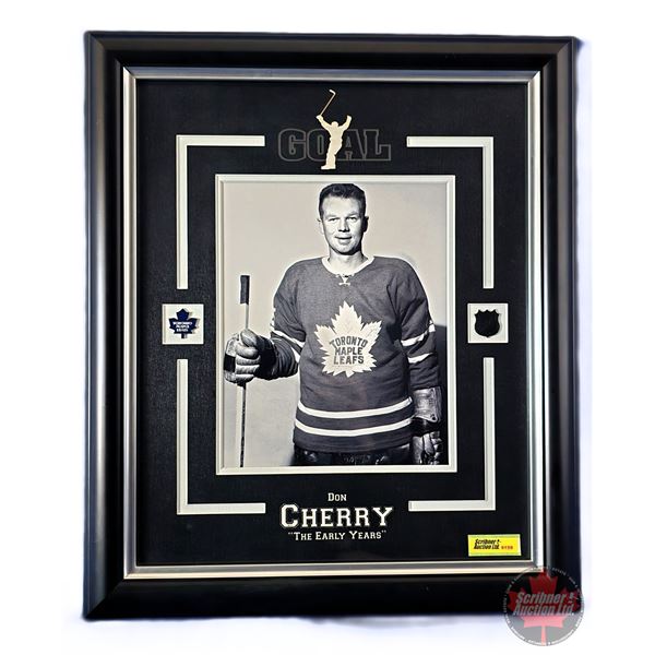 DON CHERRY "The Early Years" : Photograph / Toronto Maple Leafs Pin / NHL Pin (Memory Lane Sports) "
