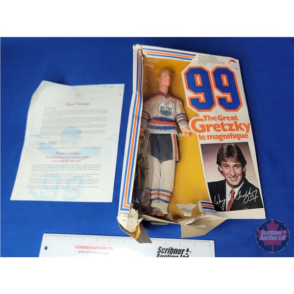 1983 Wayne Gretzky "Mattel" The Great Gretzky Doll in Original Pkg (Note: Package Damaged) & Wayne G