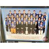Image 2 : EDMONTON OILERS STANLEY CUP CHAMPION : Team Photo / 2 Pins ~ Professionally Framed & Matted (15-1/4"