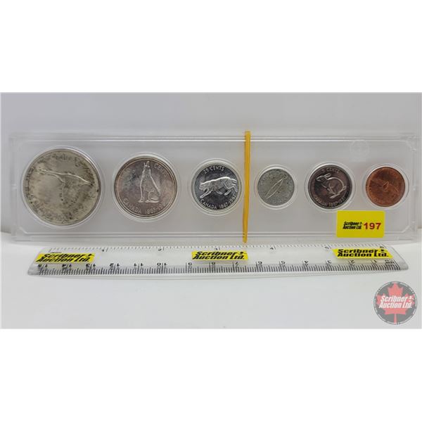Canada Centennial Coins 1967 (Hardshell Case) : One Cent; Five Cent; Ten Cent; Twenty Five Cent; Fif